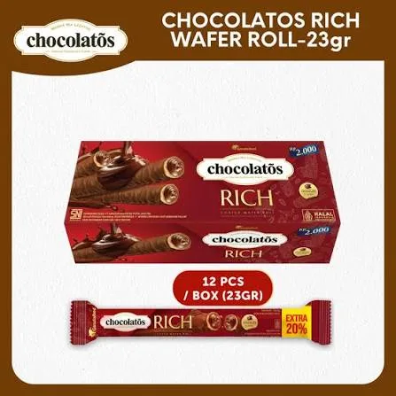 WAFER CHOCOLATOS RICH 19GR