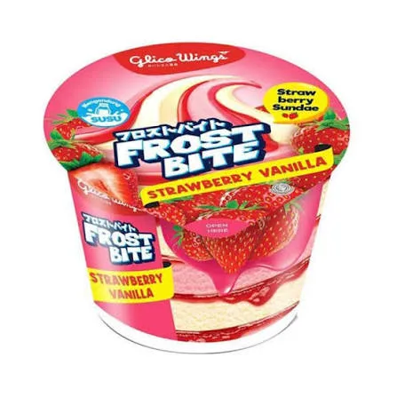 ES KRIM GLICO WINGS FROST BITE CUP STRAWBERRY  90ML