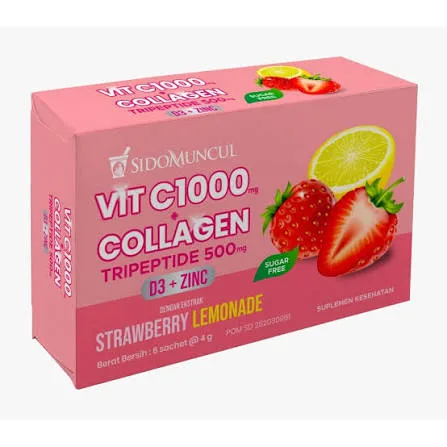 MINUMAN SIDOMUNCUL C+COLLAGEN STRW LEMONADE 4G