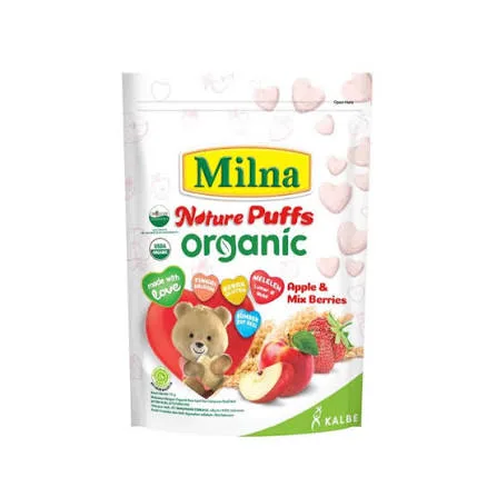 SNACK ANAK MILNA NATURE PUFF APLE