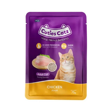 MAKANAN KUCING CUTIES CATSZ CHICKEN 75G
