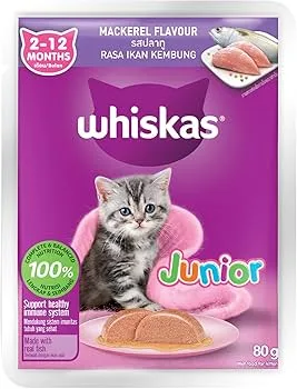 WHISKAS JUNIOR MACKEREL 80G